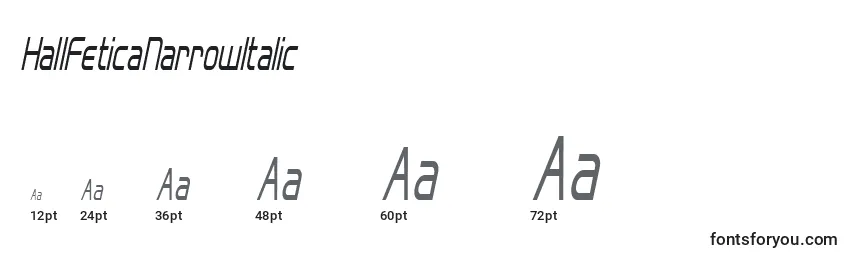 HallFeticaNarrowItalic Font Sizes