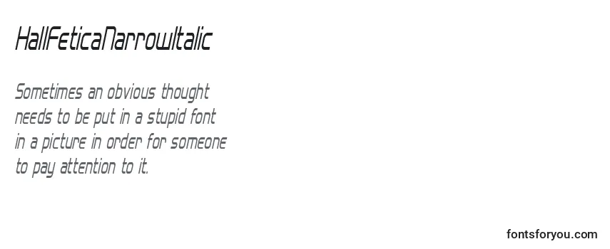 HallFeticaNarrowItalic Font