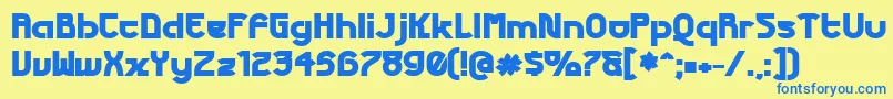 FuturexPhat Font – Blue Fonts on Yellow Background