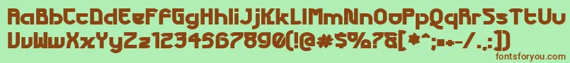 FuturexPhat Font – Brown Fonts on Green Background