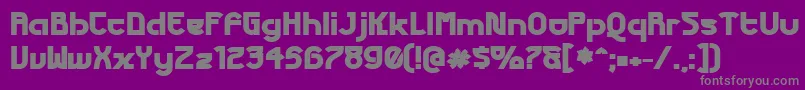 FuturexPhat-fontti – harmaat kirjasimet violetilla taustalla