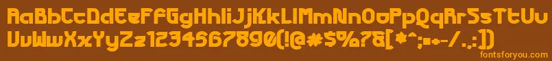 FuturexPhat Font – Orange Fonts on Brown Background