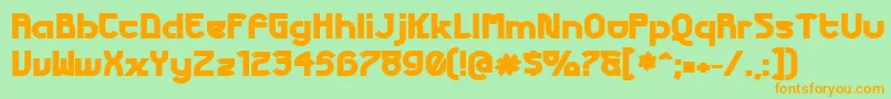 FuturexPhat Font – Orange Fonts on Green Background