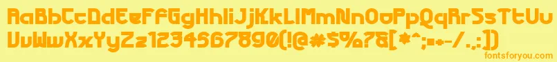 FuturexPhat Font – Orange Fonts on Yellow Background