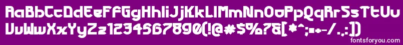 FuturexPhat-fontti – valkoiset fontit violetilla taustalla