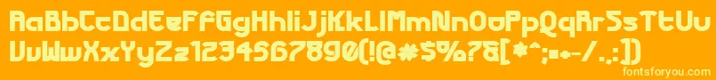 FuturexPhat Font – Yellow Fonts on Orange Background