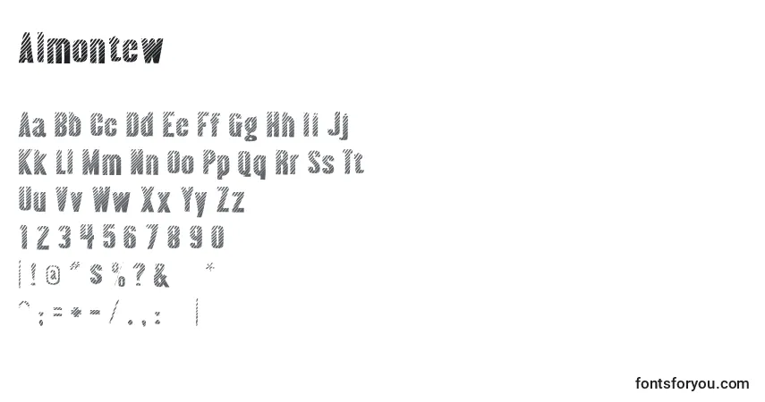 Schriftart Almontew – Alphabet, Zahlen, spezielle Symbole