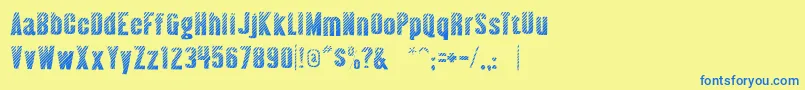 Almontew Font – Blue Fonts on Yellow Background