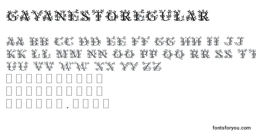 Schriftart GayaneStoRegular – Alphabet, Zahlen, spezielle Symbole