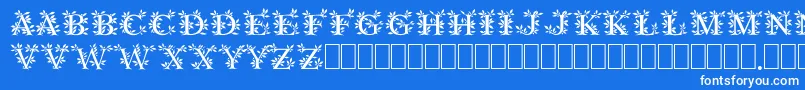 GayaneStoRegular-Schriftart – Weiße Schriften auf blauem Hintergrund