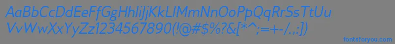 GilliusadfItalic Font – Blue Fonts on Gray Background