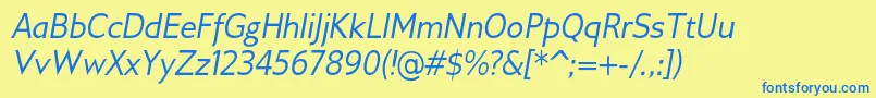 GilliusadfItalic Font – Blue Fonts on Yellow Background
