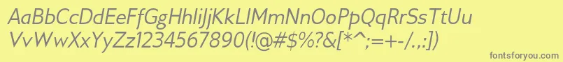GilliusadfItalic Font – Gray Fonts on Yellow Background