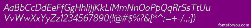GilliusadfItalic Font – Green Fonts on Purple Background