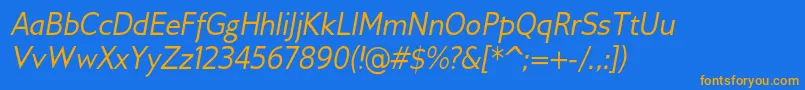 GilliusadfItalic Font – Orange Fonts on Blue Background
