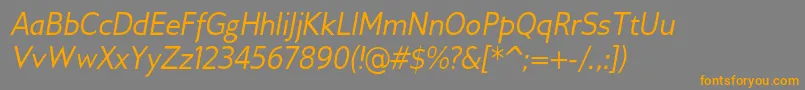 GilliusadfItalic Font – Orange Fonts on Gray Background