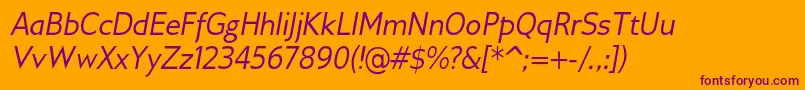 GilliusadfItalic Font – Purple Fonts on Orange Background