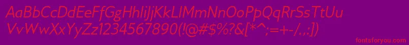 GilliusadfItalic Font – Red Fonts on Purple Background