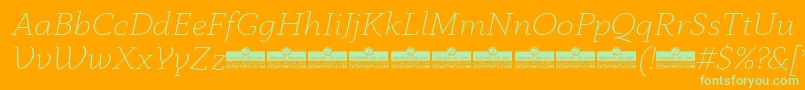 AnaphoraExtralightItalicTrial Font – Green Fonts on Orange Background