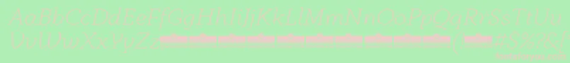 AnaphoraExtralightItalicTrial Font – Pink Fonts on Green Background