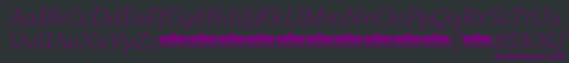AnaphoraExtralightItalicTrial Font – Purple Fonts on Black Background