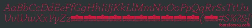 AnaphoraExtralightItalicTrial Font – Red Fonts on Black Background