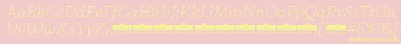 AnaphoraExtralightItalicTrial Font – Yellow Fonts on Pink Background