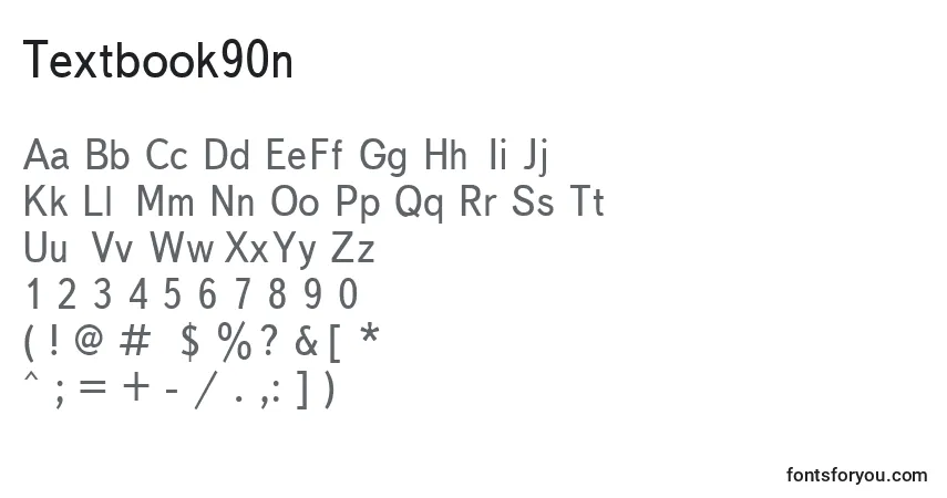 Czcionka Textbook90n – alfabet, cyfry, specjalne znaki