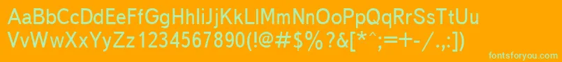 Textbook90n Font – Green Fonts on Orange Background