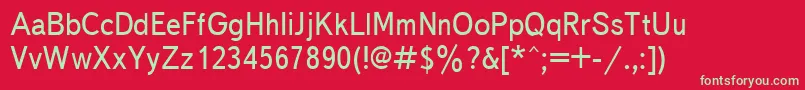 Textbook90n Font – Green Fonts on Red Background