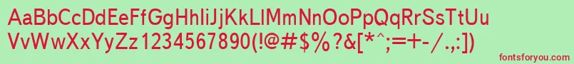Textbook90n Font – Red Fonts on Green Background