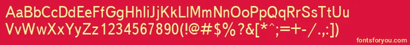 Textbook90n Font – Yellow Fonts on Red Background