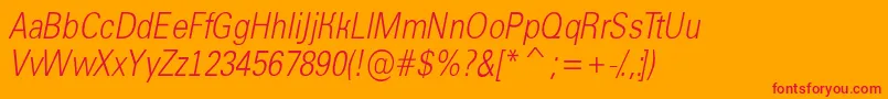 AGroticltnrItalic Font – Red Fonts on Orange Background