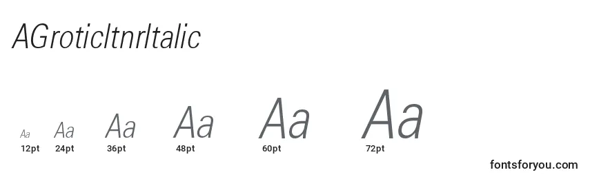 AGroticltnrItalic Font Sizes