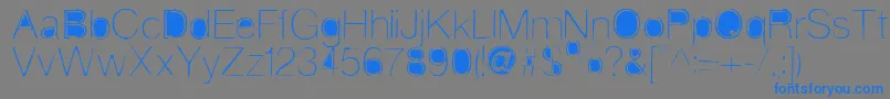 Stickfig-Schriftart – Blaue Schriften auf grauem Hintergrund