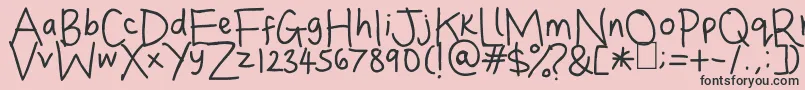 Шрифт DinasHandwriting – чёрные шрифты на розовом фоне