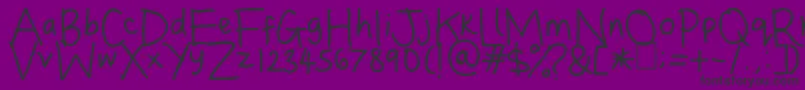 DinasHandwriting-fontti – mustat fontit violetilla taustalla