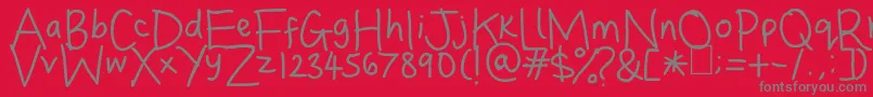 DinasHandwriting Font – Gray Fonts on Red Background