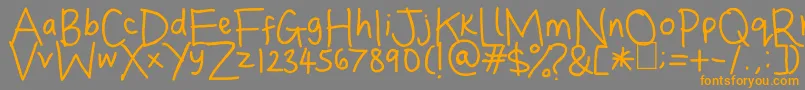 DinasHandwriting Font – Orange Fonts on Gray Background