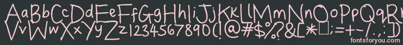 DinasHandwriting Font – Pink Fonts on Black Background