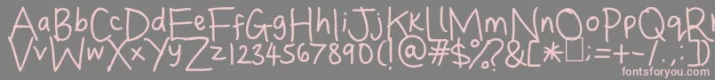 DinasHandwriting Font – Pink Fonts on Gray Background