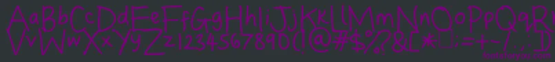 DinasHandwriting Font – Purple Fonts on Black Background