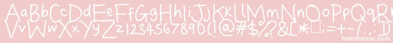 DinasHandwriting Font – White Fonts on Pink Background