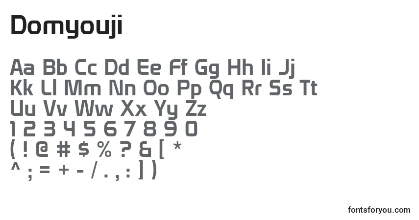 Domyouji-fontti – aakkoset, numerot, erikoismerkit