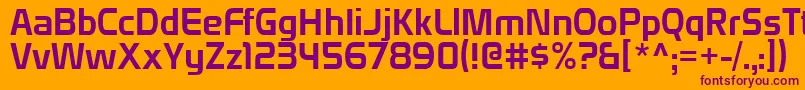 Domyouji Font – Purple Fonts on Orange Background