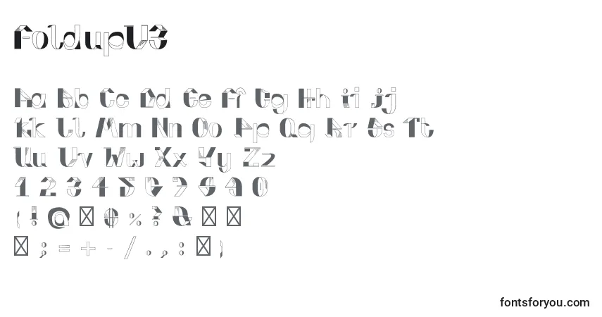 Schriftart FoldupV3 – Alphabet, Zahlen, spezielle Symbole