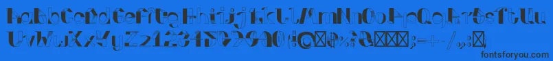 フォントFoldupV3 – 黒い文字の青い背景