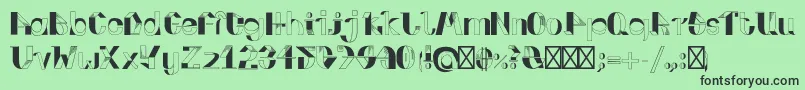 FoldupV3-Schriftart – Schwarze Schriften auf grünem Hintergrund