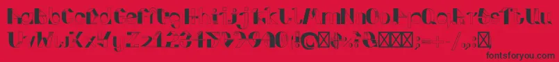 FoldupV3-Schriftart – Schwarze Schriften auf rotem Hintergrund