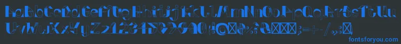 フォントFoldupV3 – 黒い背景に青い文字